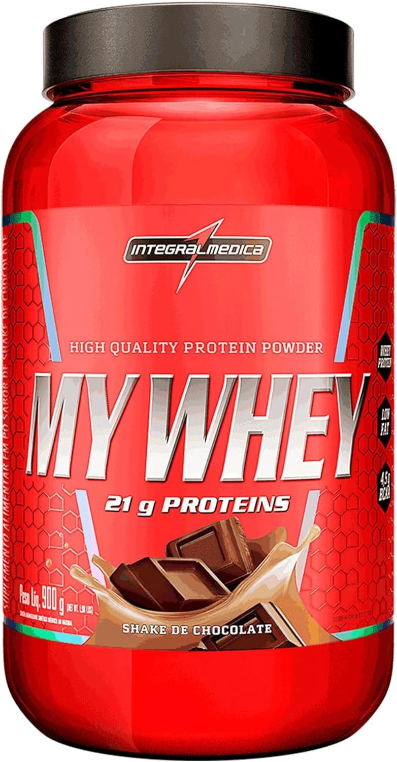 Integralmédica My Whey Proteína em Pó Sabor Chocolate – 21g de Proteína por Porção – Alta Concentração de BCAAs – Pote 900g