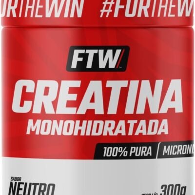 FTW Creatina Monohidratada 100% Pura – Explosão de Energia, Força e Resistência – Absorção Rápida para Ganho de Massa e Performance – Pote 300g